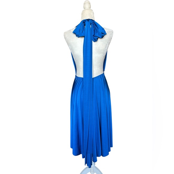 cameo Dresses & Skirts - Cameo Royal Blue Backless Halter Midi Dress with Long Tie - Small